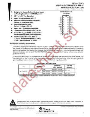 SN74ACT1073DW datasheet  